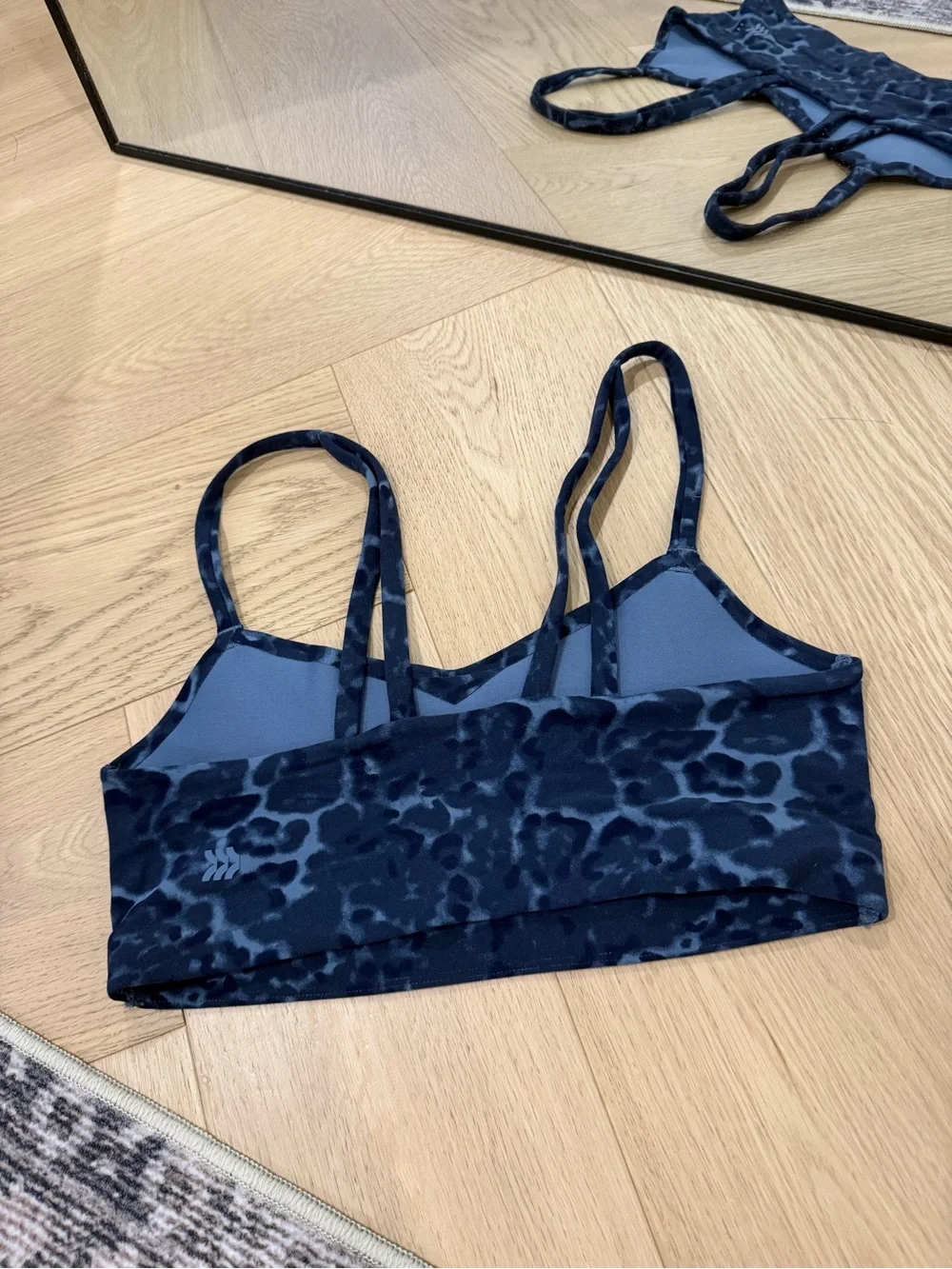 Navy Leopard Print Sports Bra all in motion